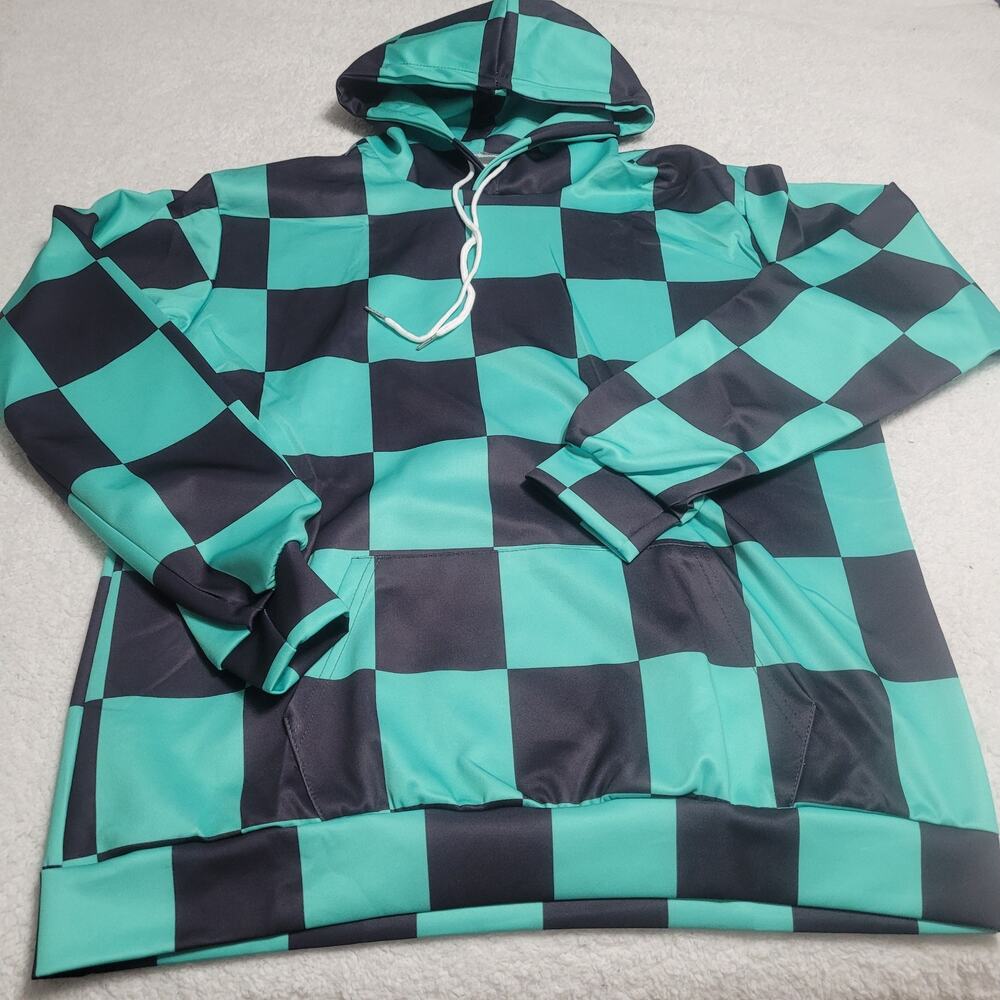 Checkered Hooded Sweatshirt